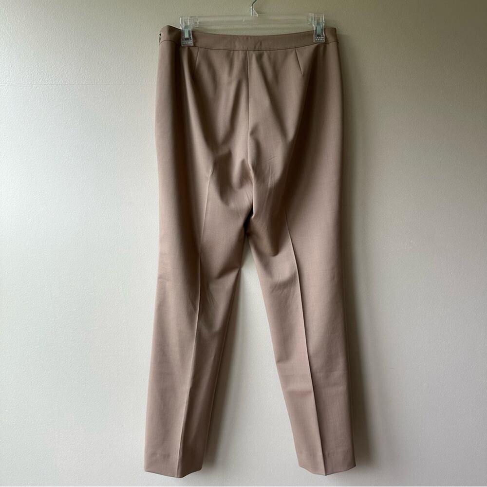 Lafayette 148 Bleeker Trouser Pant Wool Stretch Tan 4 Career Quite Luxury Office - Picture 3 of 12